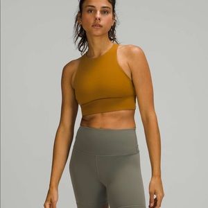 Lululemon NWT Energy Bra High-Neck Longline Tough B-D cup Gold Spice Sz 8